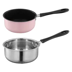 Small Saucepan Mini Soup Pot Cookware with Long Handle for Induction and Oven Dishwasher Kitchen Baby Breakfast Pot Cookware