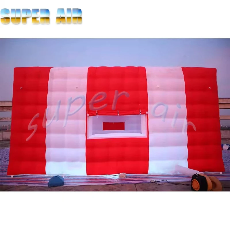 Tenda gonfiabile del cubo dell'aria della tenda quadrata gonfiabile esterna personalizzata rossa e bianca di vendita calda per lo spettacolo espositivo