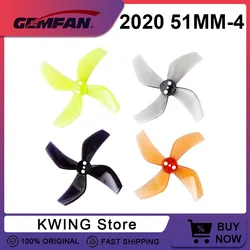 12Pairs Gemfan D51 2020 Propeller 4-Blade PC Propeller with 1.5mm Mounting Hole For RC FPV Racing Freestyle Cinewhoop Tinywhoop