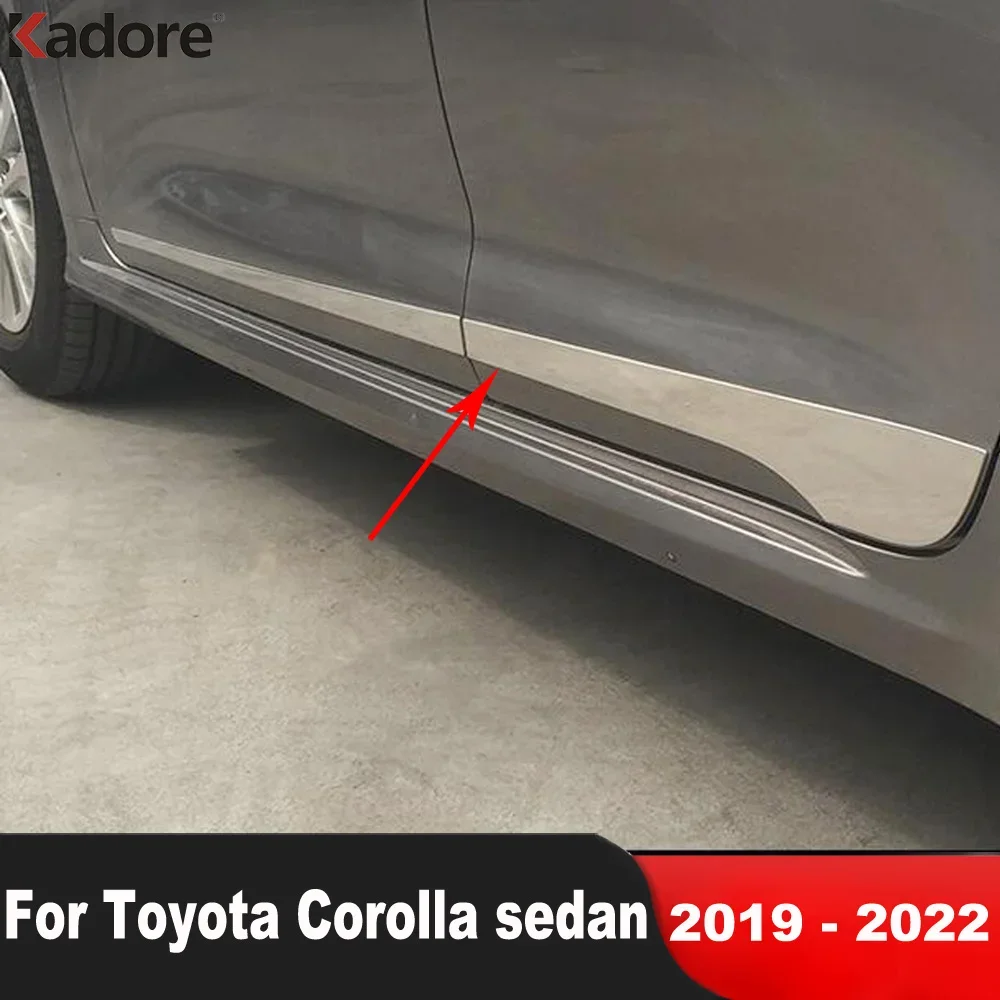 For Toyota Corolla sedan 2019 2020 2021 2022 Carbon Fiber Side Door Body Trim Door Panel Streamer Molding Strip Car Accessories