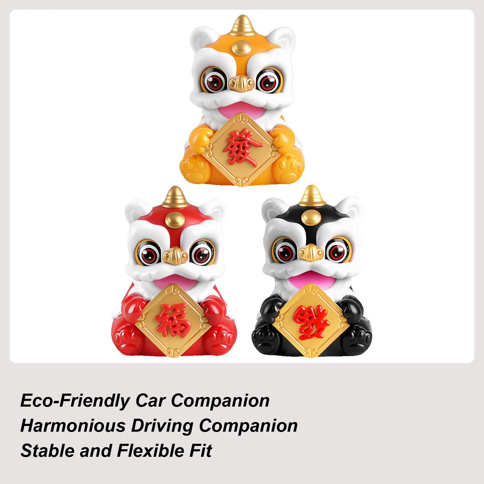 

Car Solar Lion Dance Ornament Chinese New Year Solar Powered Lion Dance Desk Decorations Auto Dashboard Ornaments For Drivers