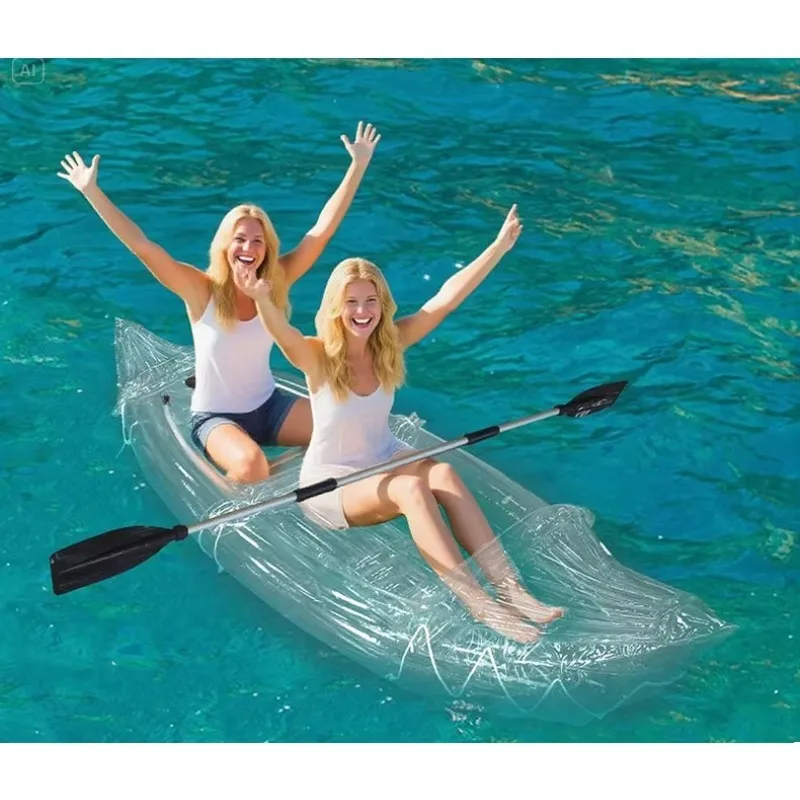 

Inflatable Transparent Kayak With Accessories Pvc Inflatable Boat For Fishing Water Sports Or Rivers