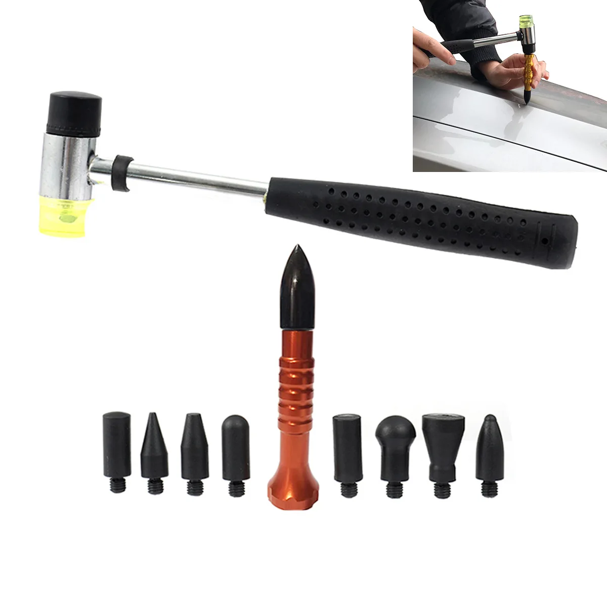 

Universal Car Dent Hammer Repair Dings Removal Tool Bulge Remover Tap Down Pen Auto Sheet Metal Set