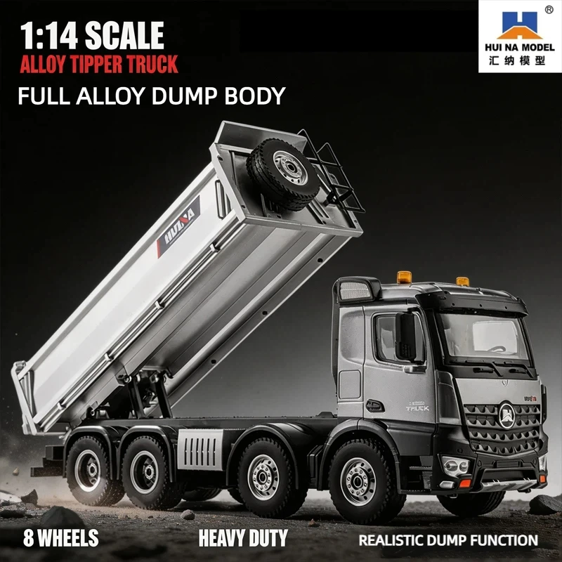 Huinna 1:14 1536 Pro New Alloy Remote Control Scale Heavy Duty Engineering Tipper Truck Mixer Remote Control Toys For Adult Gift