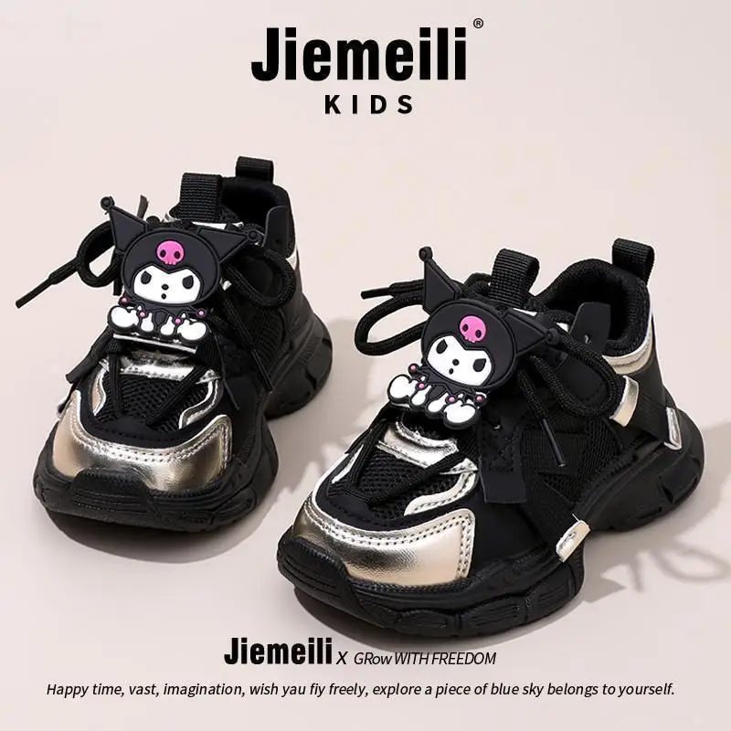 Sanrio Girl Casual Shoes Outdoors Sneakers Hot Kuromi Hello Kitty My Melody Kawaii Children Cartoon Shoes Non-Slip Princess Gift