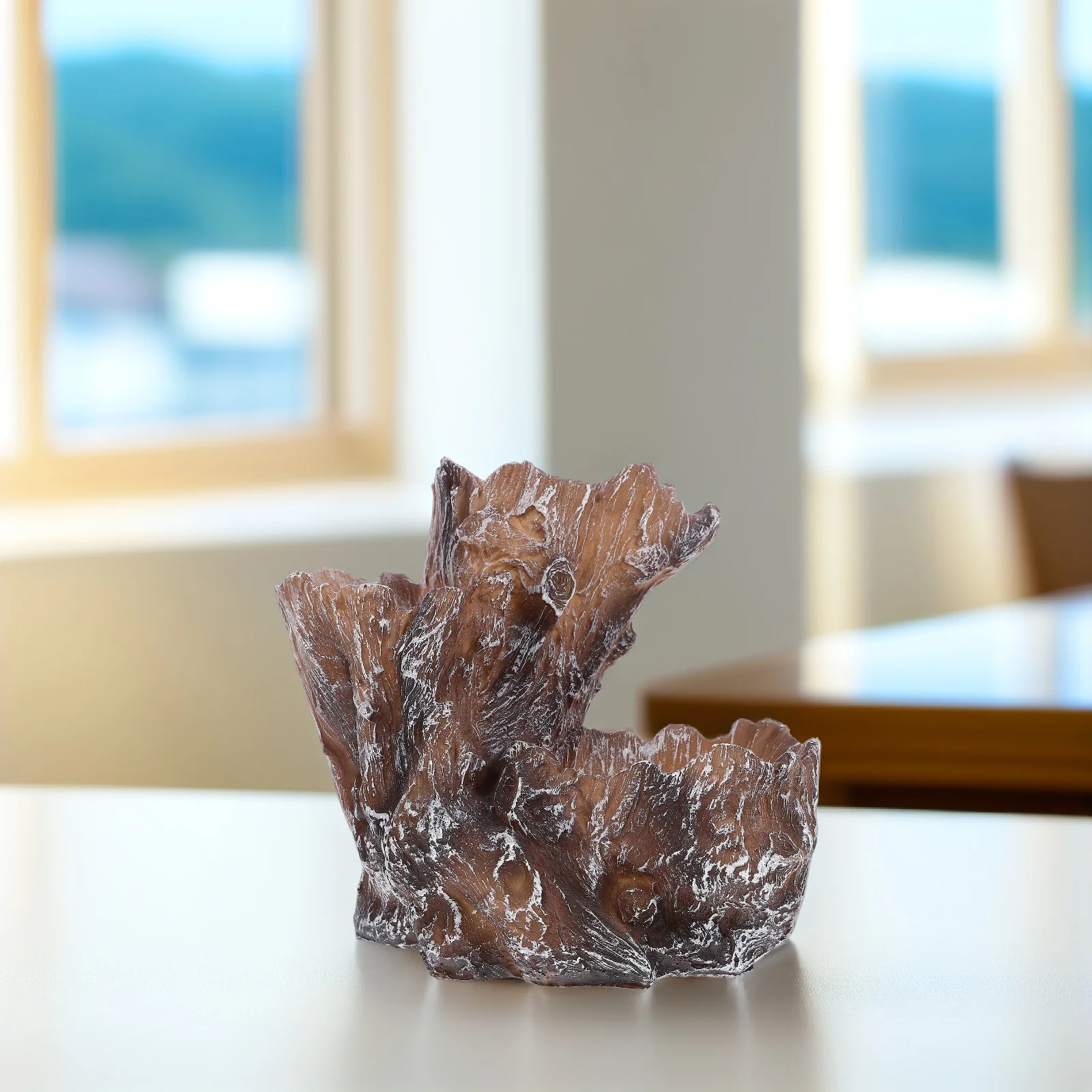 

Resin Simulation Tree Root Flower Pot Grey Desktop Plant Container Succulent Planter Bonsai Pot Home Ornament Succulent Planter