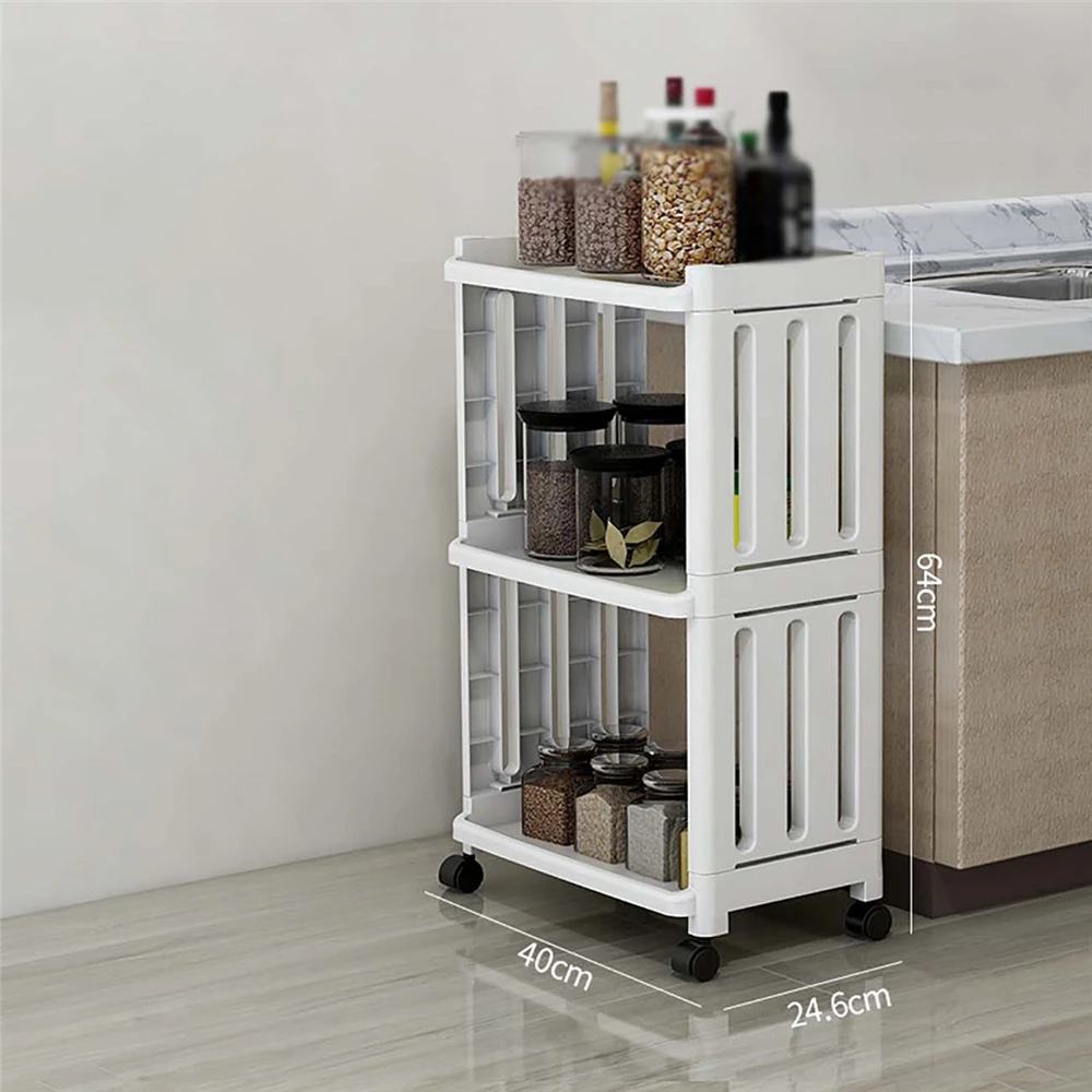 3/4 schicht Küche Lücke Lagerung Regal Gewürz Gewürze Flaschen Organizer Rack-Home Beweglichen Multilayer Kunststoff Trolley mit Rädern