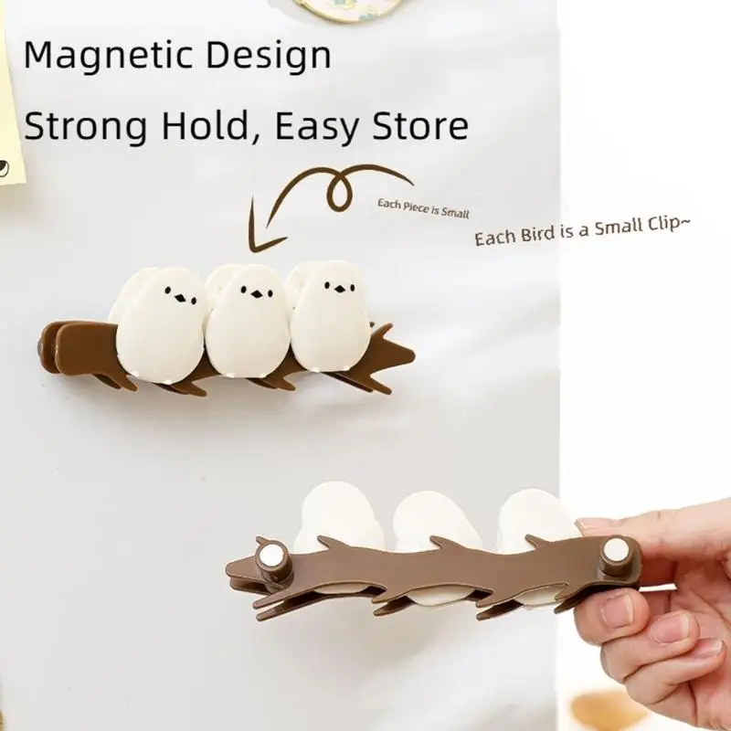 Bird-shaped Clip Strong Fridge Magnet Set for Sealing Snacks Bag X3UC