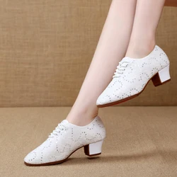 Mesh Jazz Shoes Woman Ladies Modern Dance Sneakers Breathable Lightweight Dancing Fitness Shoes Rubber Soles