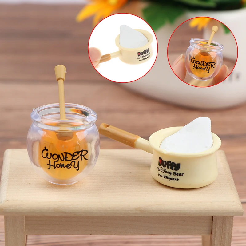 1pcs 1:12 Dollhouse Miniture Milk Pot Honey Pot Kitchen Decoration Accessories Toys