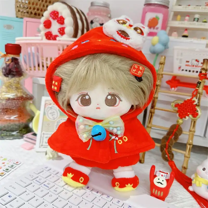 20cm Doll Clothes Xmas New Year Dress Up 20cm Cotton Stuffed Dolls Accessories Idol Doll Changing Clothes Game Clothes Suit Toys