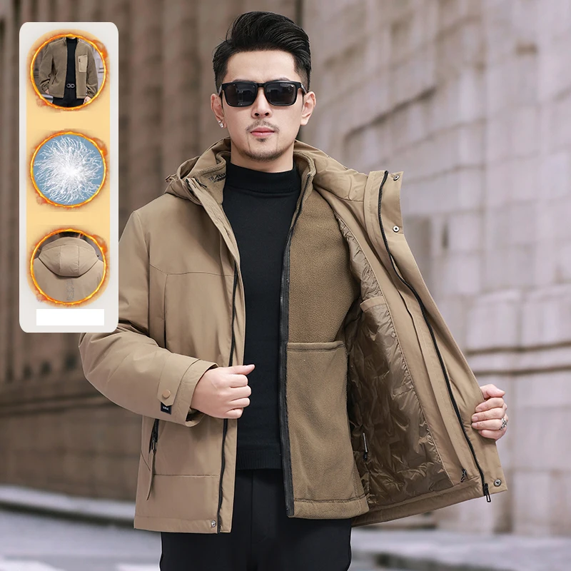 Nuevas chaquetas con capucha, chaqueta ultraligera para hombre, ropa de diseñador, chaquetas acolchadas ligeras para hombre, abrigo de invierno con relleno de plumón de pato para hombre