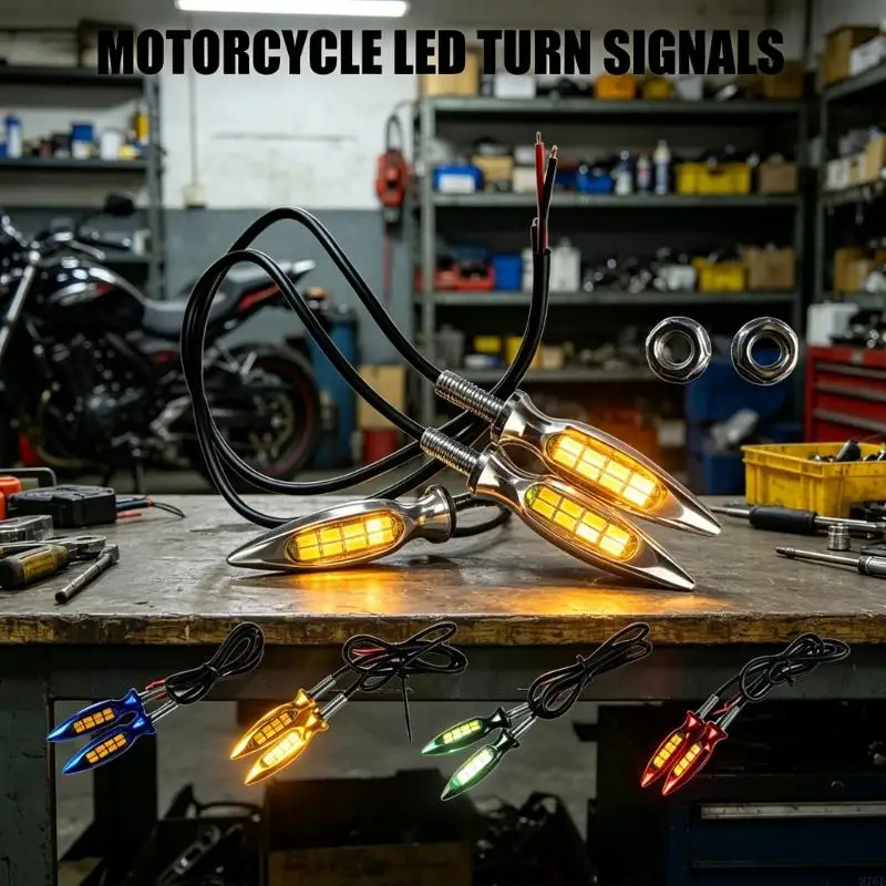 M76E Weather Resistant Motorcycle Lights LED Turn Light Lights Blinkers Flasher 12V 10W