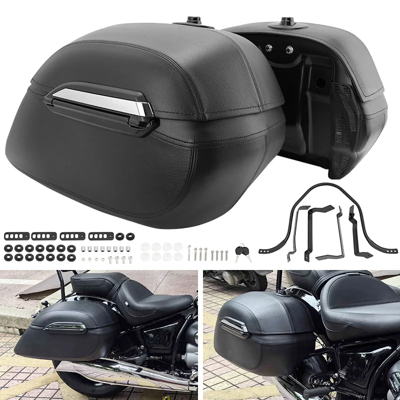 

Motorcycle Hard Saddlebags Universal Side Bag Waterproof Saddle Hard Bags with Lock For Harley BMW KAWASAKI YAMAHA Honda