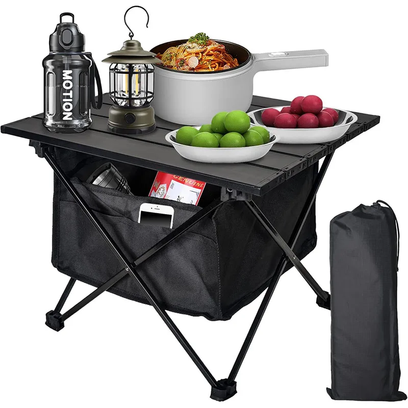 

Складной стол для кемпинга, Сверхлегкий маленький пляжный стол, алюминиевый портативный стол для отдыха на открытом воздухе с сумкой для переноски, для пикника, гриля, походов