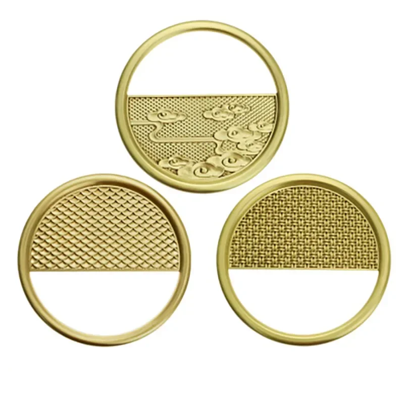 yesChinese Style Round Brass Cabinet Handles Vintage Wardrobe Knob Textured Drawer Pulls Furniture Door Accessory