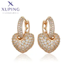 Xuping Jewelry Romantic Copper Alloy Heart Earrings Gold Color Hoop Earring for Women Girls Jewellery Wedding Gift X000916264