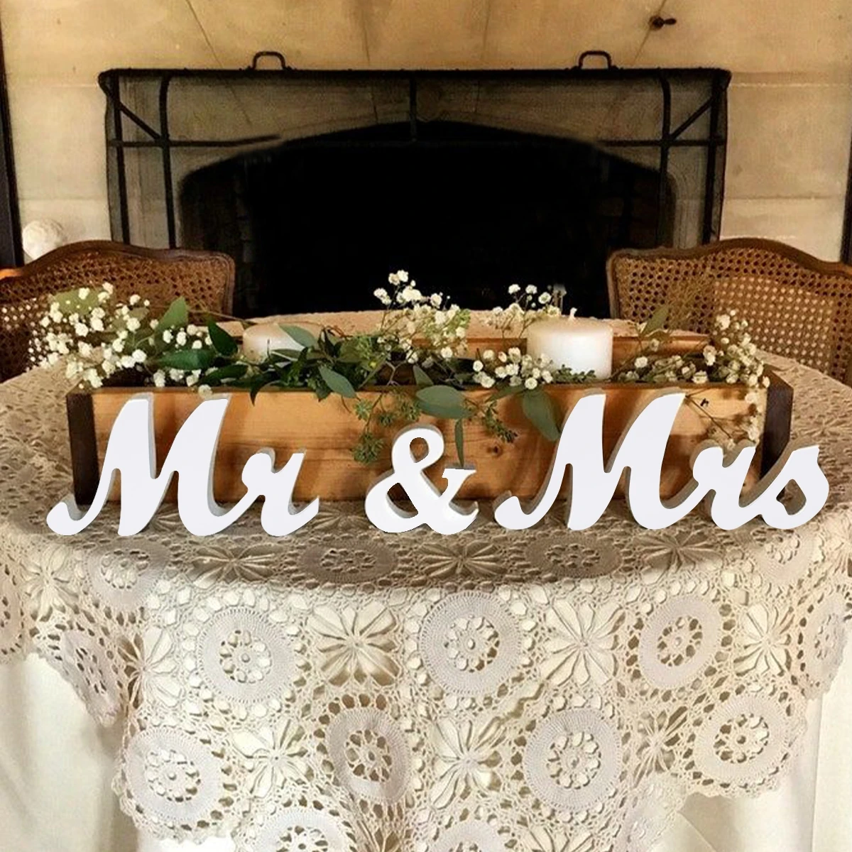 3Pcs/set Mr & Mrs White Letter PVC Sign for Rustic Wedding Decoration Favor Married Party Table Ornaments Photo Props Gift