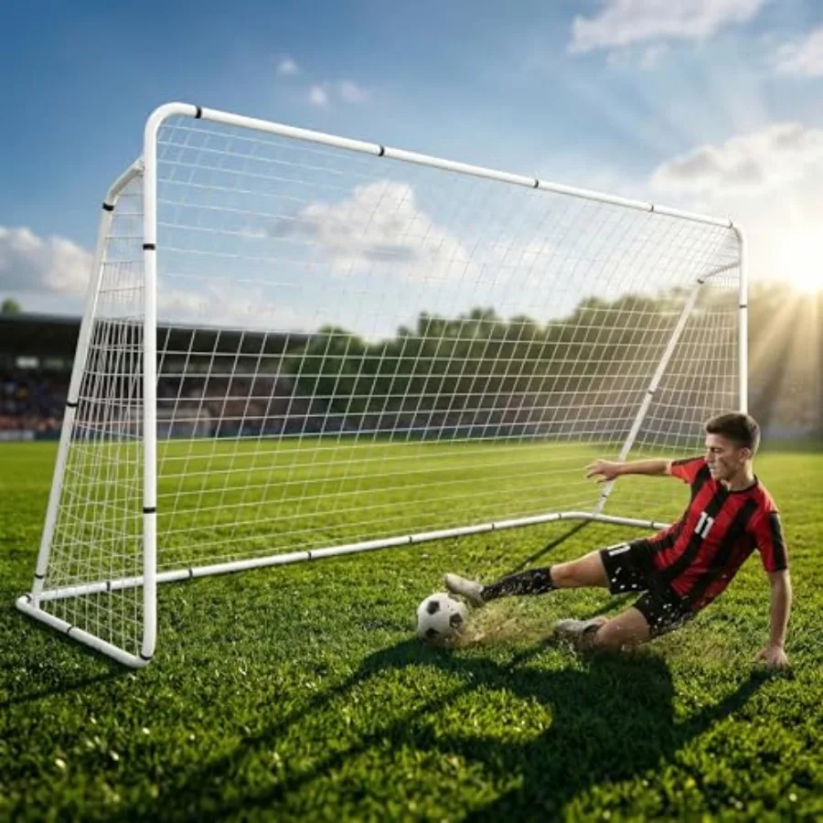 

12'x6' Soccer Goal, Portable Football Net with Frame, Backyard Training and Outdoor Practice Goals for Adults and,Easy Setup To