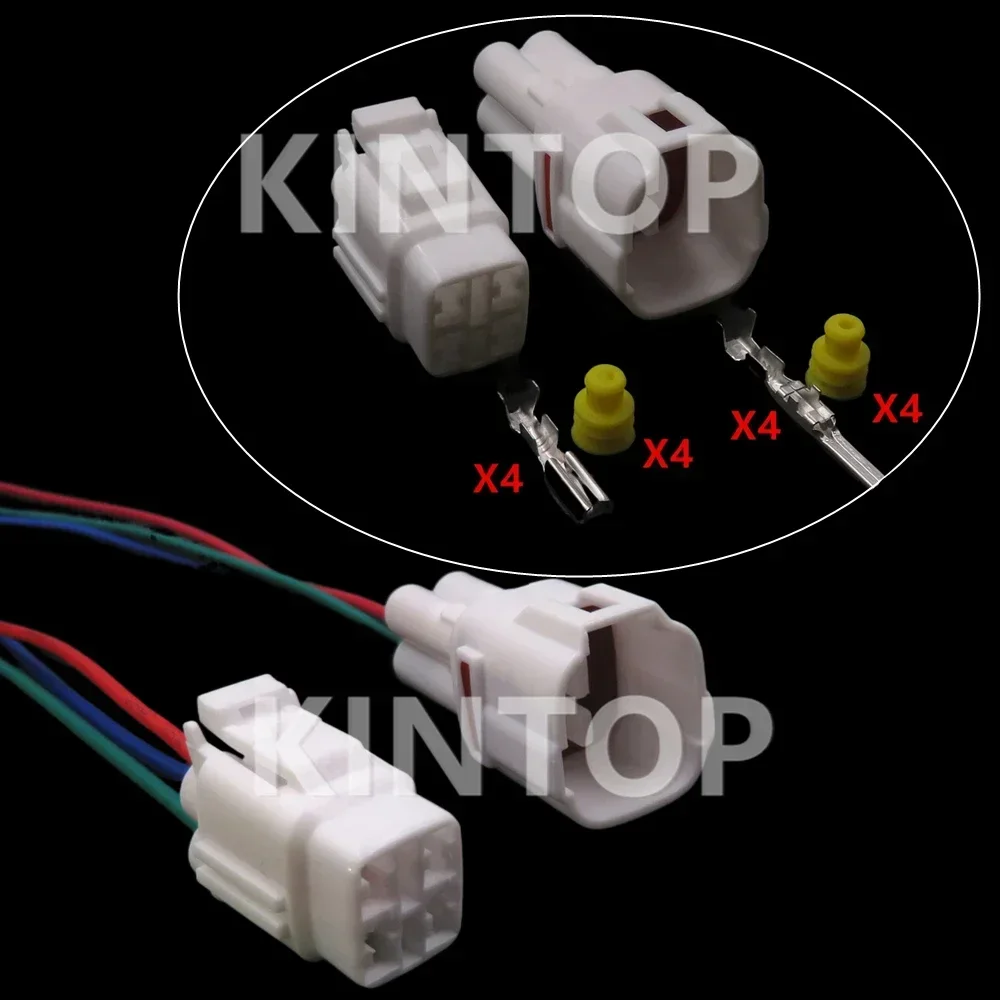 1 Set 4 Pins AC Assembly  Car Daytime Running Light Cable Waterproof Male Female Docking Socket With Wires 6180-4771 6188-0004