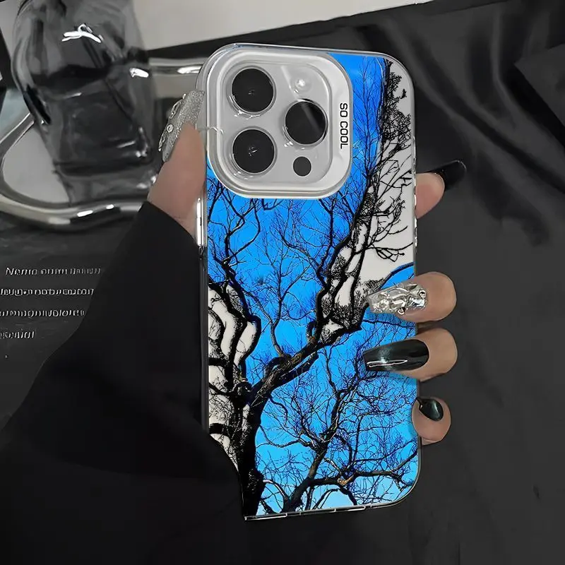 Dead Trees Meet Spring Case For iPhone11 12 13 14 15 ProMax XSMax 14 15 7/8 Plus X XR XS Hard Shell Soft Edge Matte phone cases