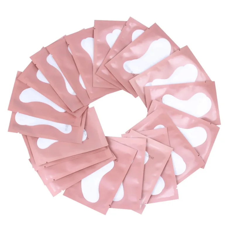 100 paia di toppe per occhi in idrogel rosa estensione ciglia naturale senza pelucchi sotto cuscinetti in gel per occhi forniture per estensione ciglia e strumenti di bellezza