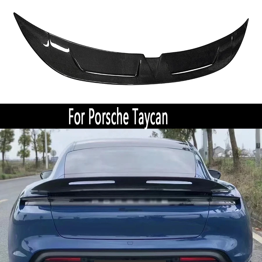 

For Porsche Taycan 2019+ Carbon Fiber Spoiler Tail fins Rear Trunk Spoiler Guide Wing Rear Wing Car Accessories