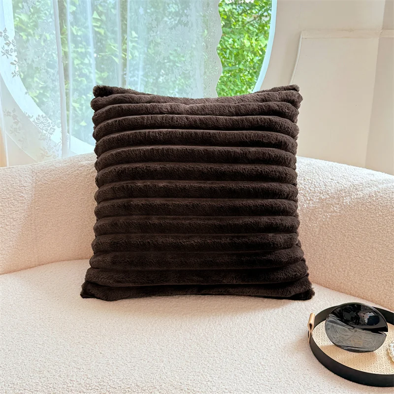 Pillow core cover, one 50*50cm pillowcase, double-sided plush pillowcase, soft and comfortable (coreless)