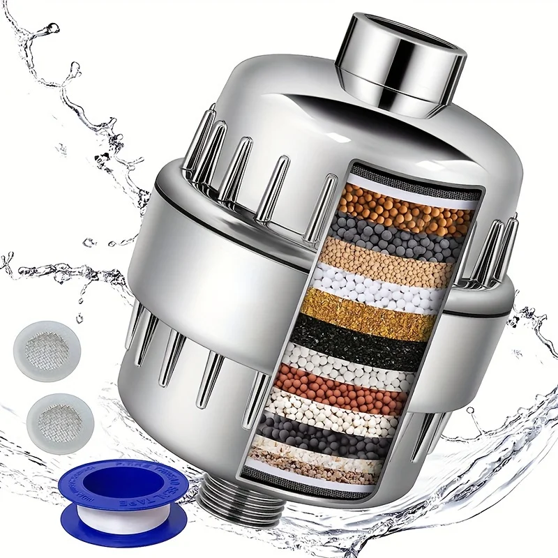 

1pc/2pcs Shower Filter, Softens Hard Water, Removes Chlorine And Fluorine, Replaceable Water Purifier For Hard Water