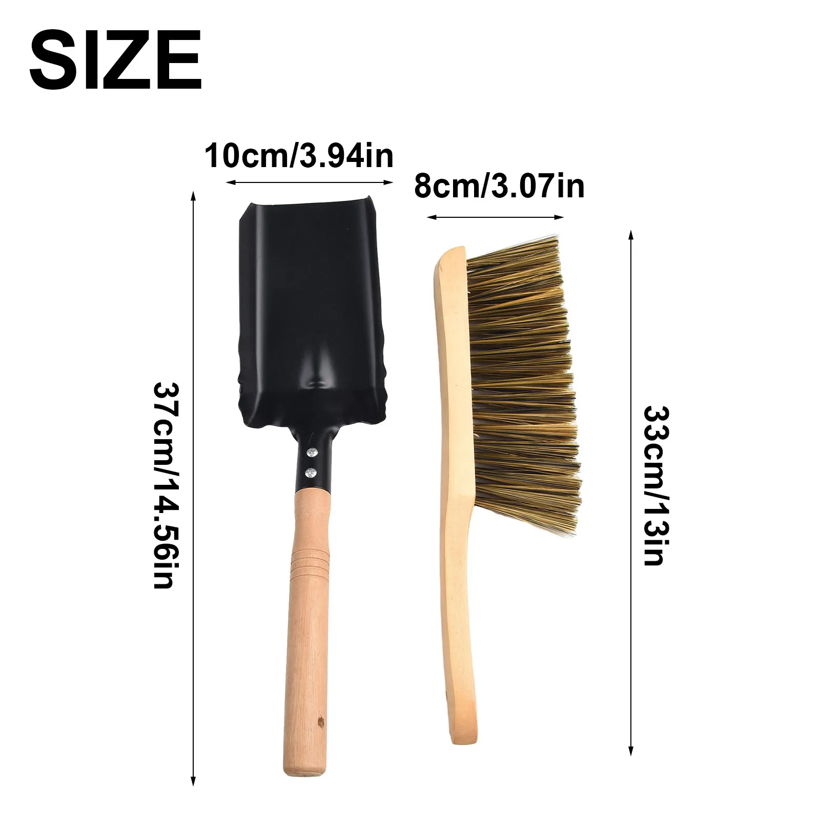 

Wooden Handle Shovel Wooden Handle Brush Practical Wood Stove Cleaning Set Fireplace Ash Shovel and Brush with Wooden Handle