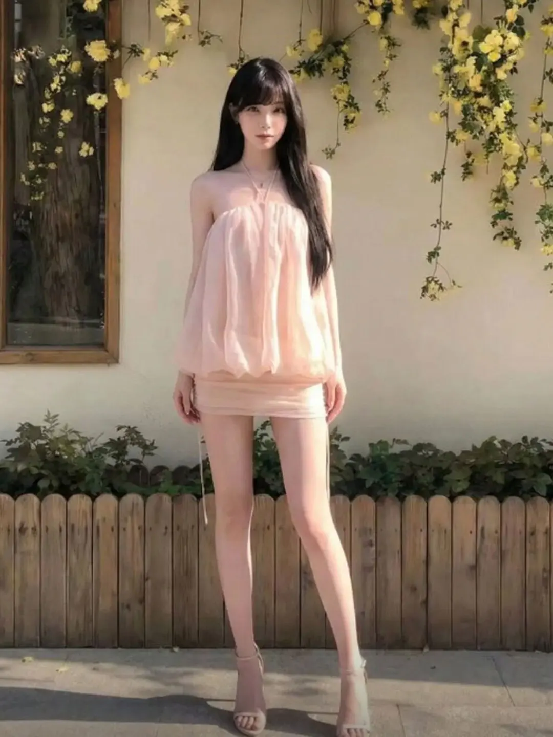 

Summer Vacation Style Off-Shoulder Wrap Dress High Waist Bustle Design Sexy Backless Cotton Blend Slim Fit Urban Commute Dress