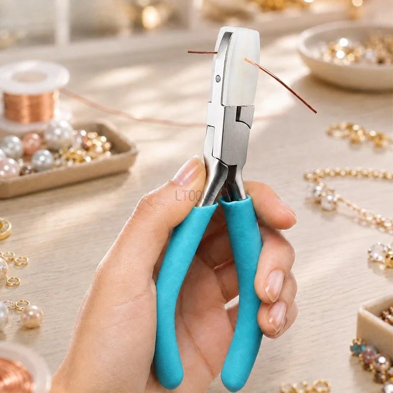 Jaw Pliers Plastic Soft Rubber Tip Jewelry Making Pliers Silicone Needle Nose Pliers for Gold Silver  Handcraft Processing