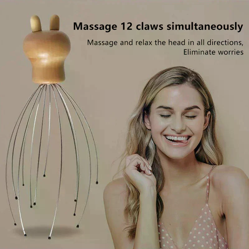 

Head Massager Head Scratching Octopus Scalp 12 Paw Non Soul Extractor Divine Head Relaxing For Extracting Hair Healthy Care