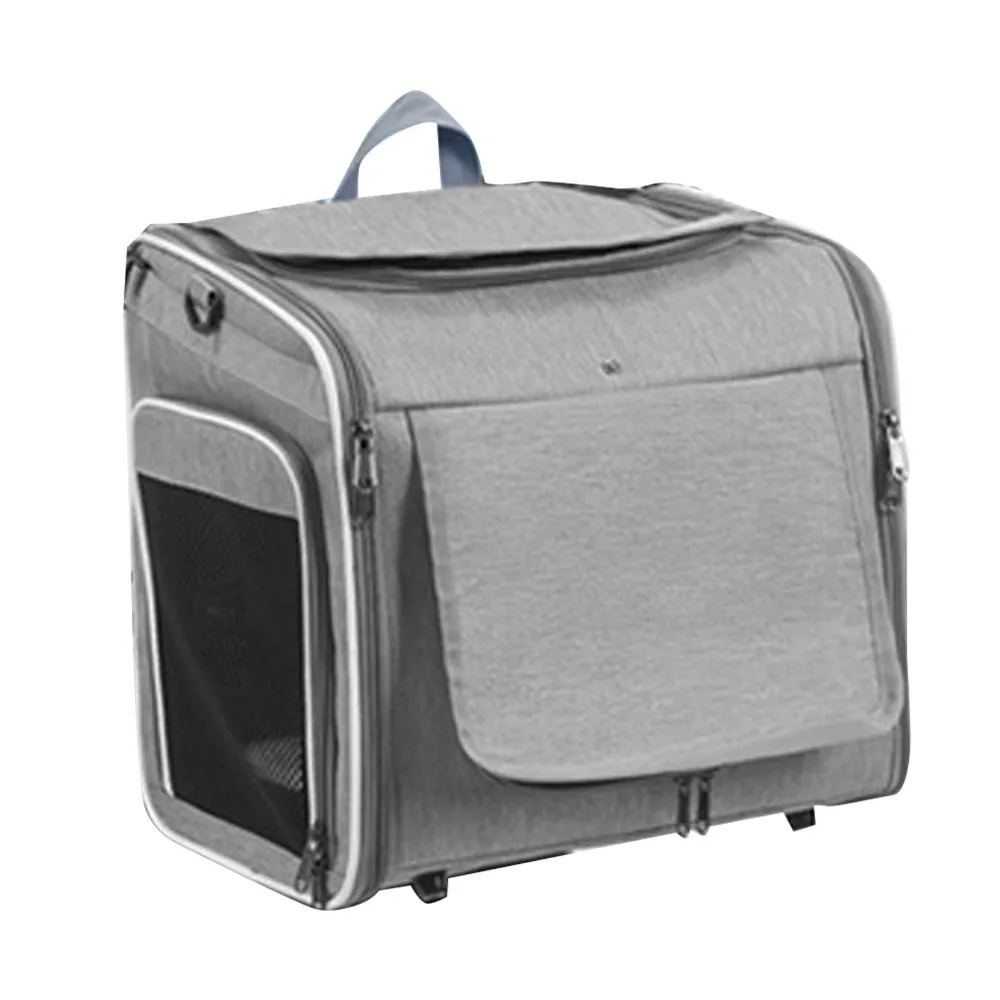 Soft Sided Pet Carrier Backpack Mesh Ventilation Expandable Space Expandable Cat Backpack Foldable Structure Multi Opening
