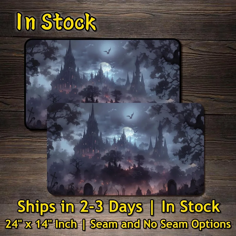 MTG toy mat, customized vampire castle game mat, table game toy mat with area divisions, suitable for office and gaming purposes