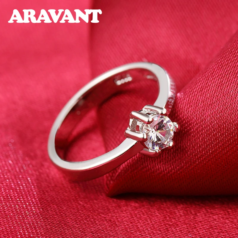 Aravant 925 Silver AAA Zircon Finger Rings For Women Wedding Jewelry