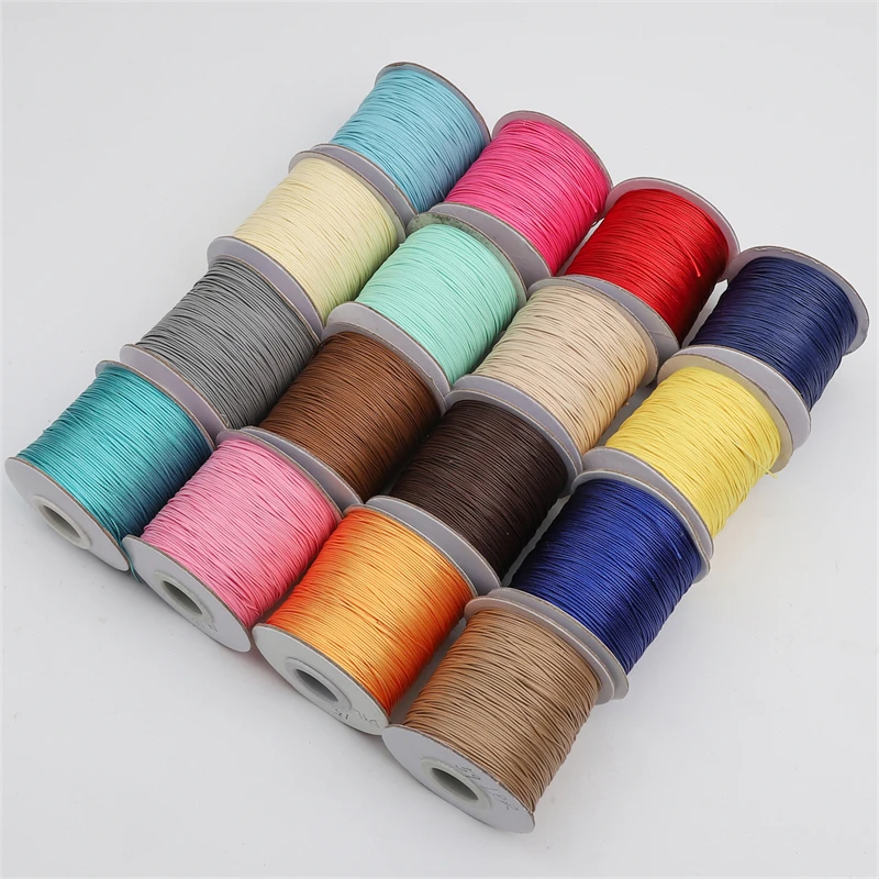 10M/Lot 0.5mm Leather Line Waxed Cord Cotton Thread String Strap Necklace Rope Bead Bracelet for DIY Making Supplies