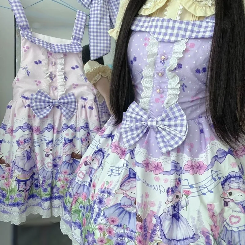 

Японское платье-сарафан JSK в стиле Кавайи Лолита, оригинальный дизайн, на бретельках, для девочек, милое, для чаепития, 2026