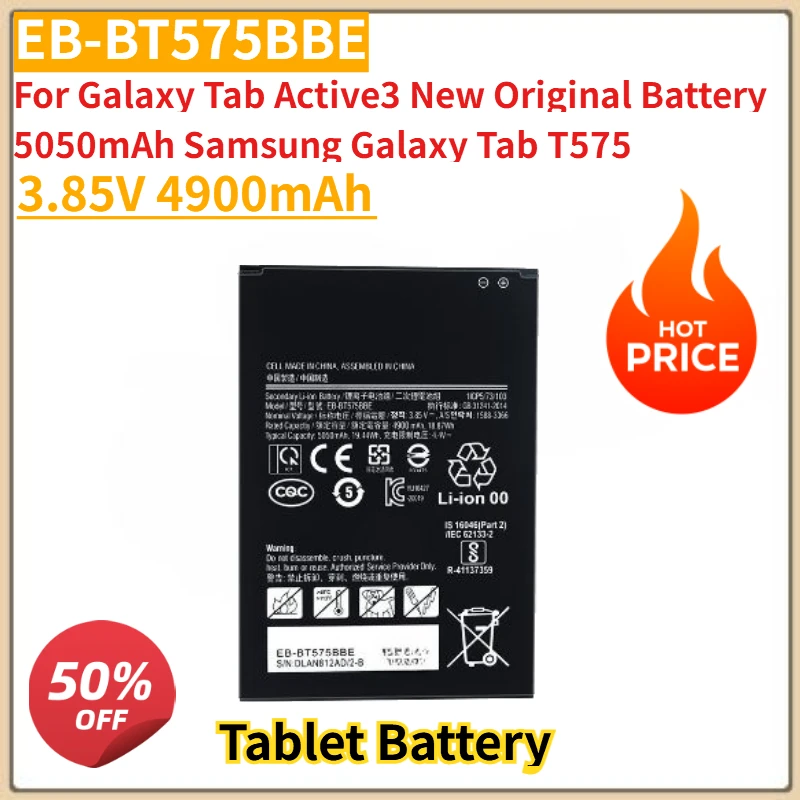 

Высококачественный аккумулятор для планшета EB-BT575BBE 3,85 В 4900 мАч для Galaxy Tab Active3 Samsung Galaxy Tab T575 аккумулятор