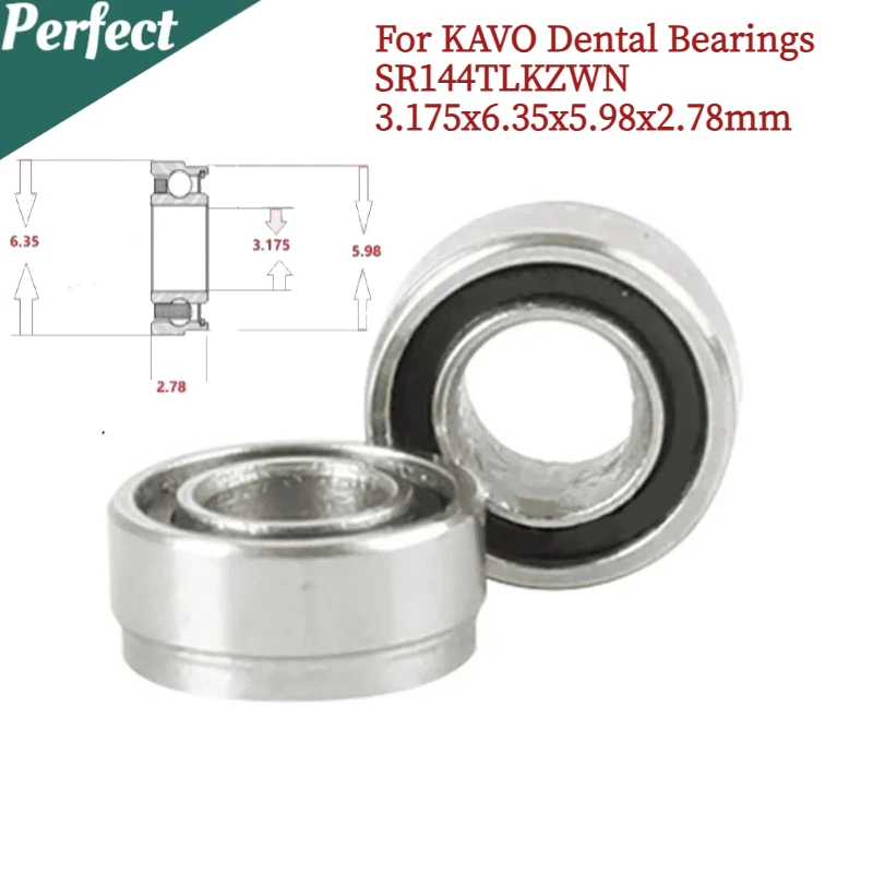 

10pcs for KV Handpiece Stepped Ceramic Bearings SR144TLKZWN 3.175x6.35x5.98x2.78mm Turbine Cartridge Rotor Bearing Ceramic Ball