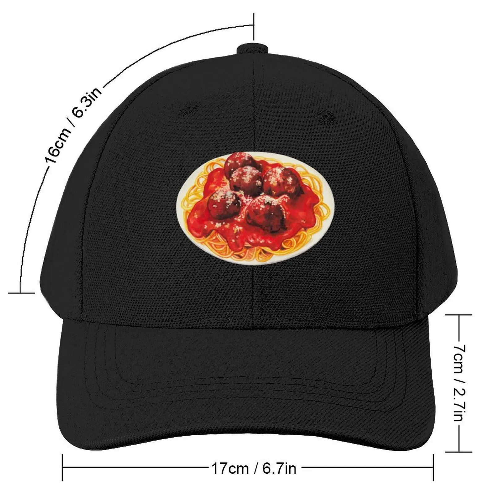 Spaghetti & Meatball Pattern - Black Baseball Cap Luxury Brand Beach For Man Women's