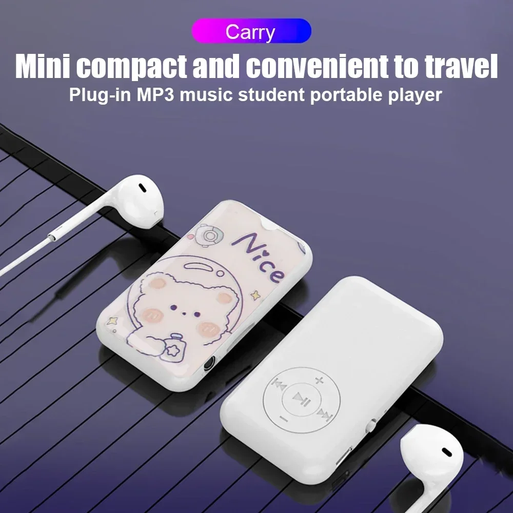 

Student sports running music walkman with data cable bluetooth mp3 player Mini cartoon pattern music MP3 player