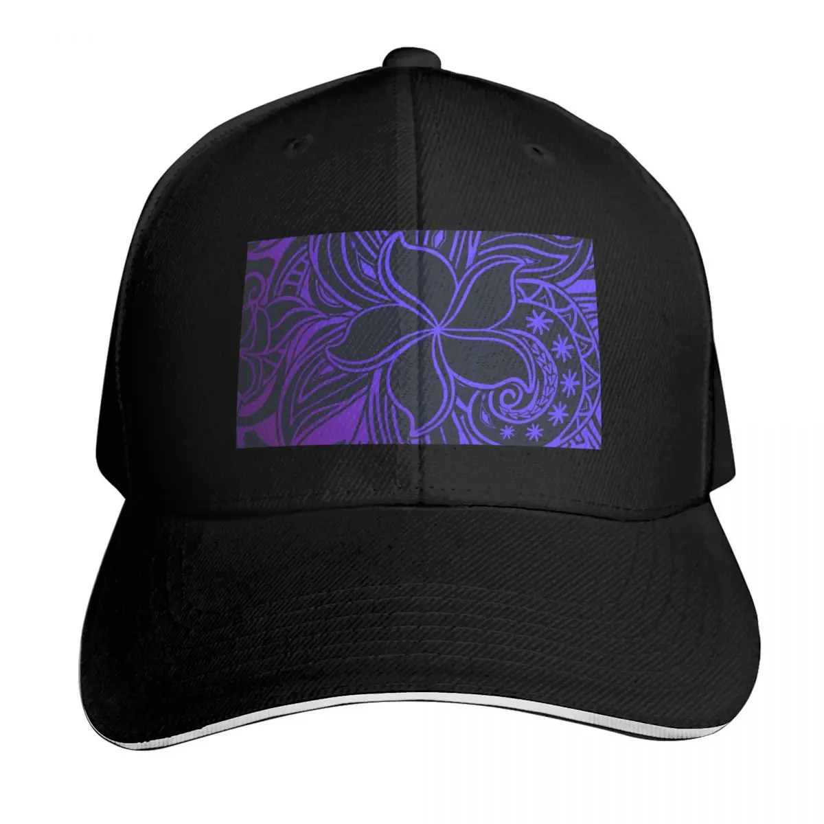 Hawaiian Shimmer Blue Village Design Tiare Print Artboard Baseball Cap Men Women Casual Summer Sport Sun Cap