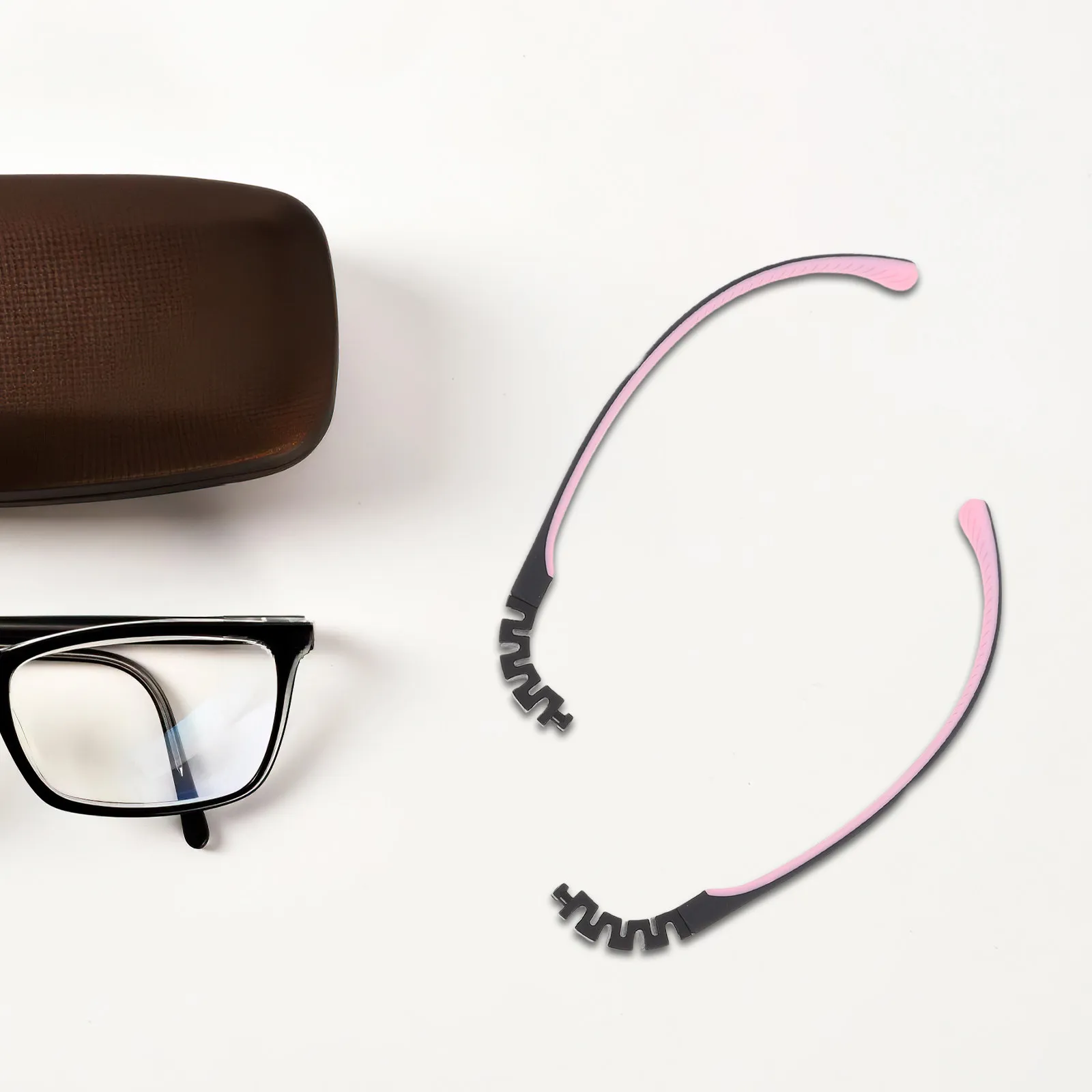 1Pair Flexible Silicone Eyeglass Temples for Replacement Glasses Arms Wide Ear Hook Secure Studying Sports