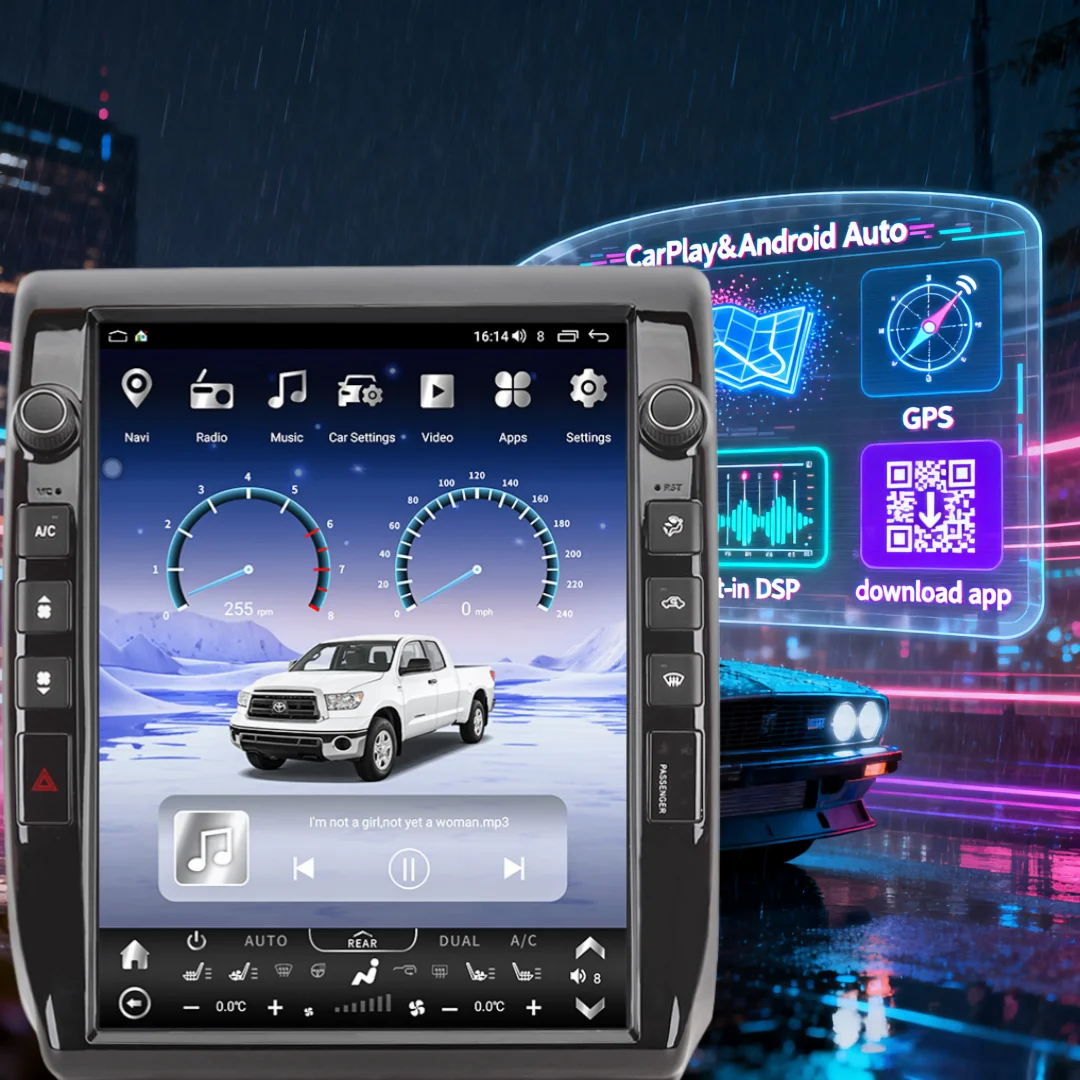 13 بوصة LCD راديو السيارة ل Toyta Tacoma 2005-2014 Carplay نظام تحديد المواقع والملاحة أندرويد السيارات شاشة تعمل باللمس شاشة عرض الوسائط المتعددة اللعب