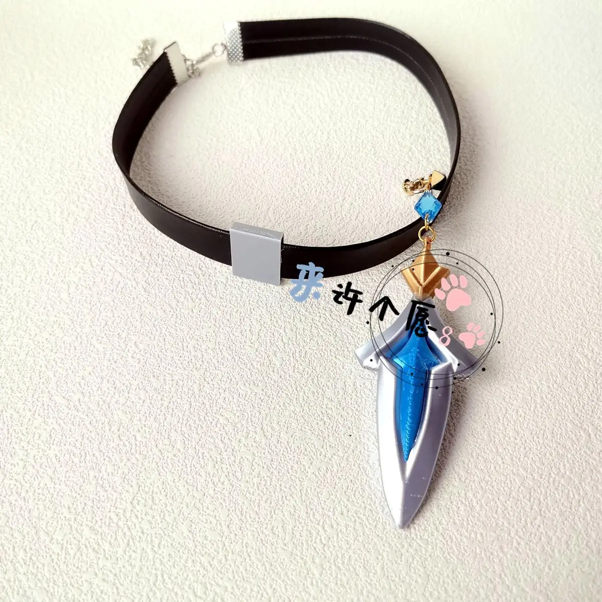 Anime game Genshin Lohen cosplay black neacklace choker role play Lohen earrings ear clips accessories costumes