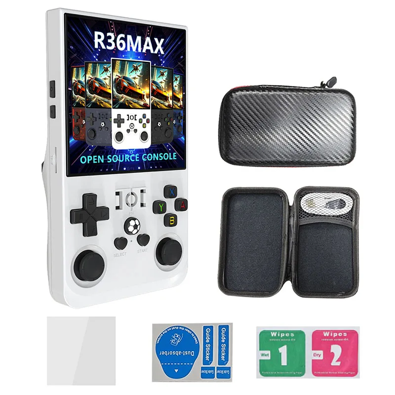 R36 Max Originele Console Handheld Game Spelers 4 inch IPS Scherm Open Source Console Retro Pocket Video Player 64G/128G Snel Schip