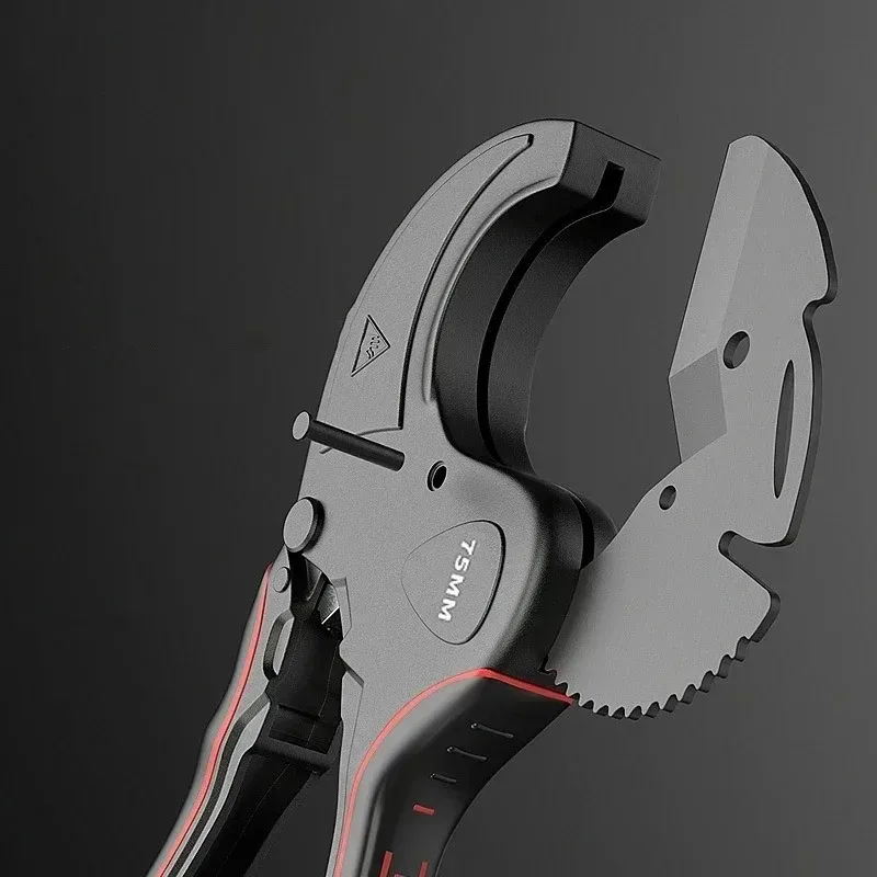 Pipe Cutter 42mm-75mm Aluminum Alloy Body Ratchet Scissors Tube Cutter PVC/PU/PP/PE Hose Cutting Hand Tools