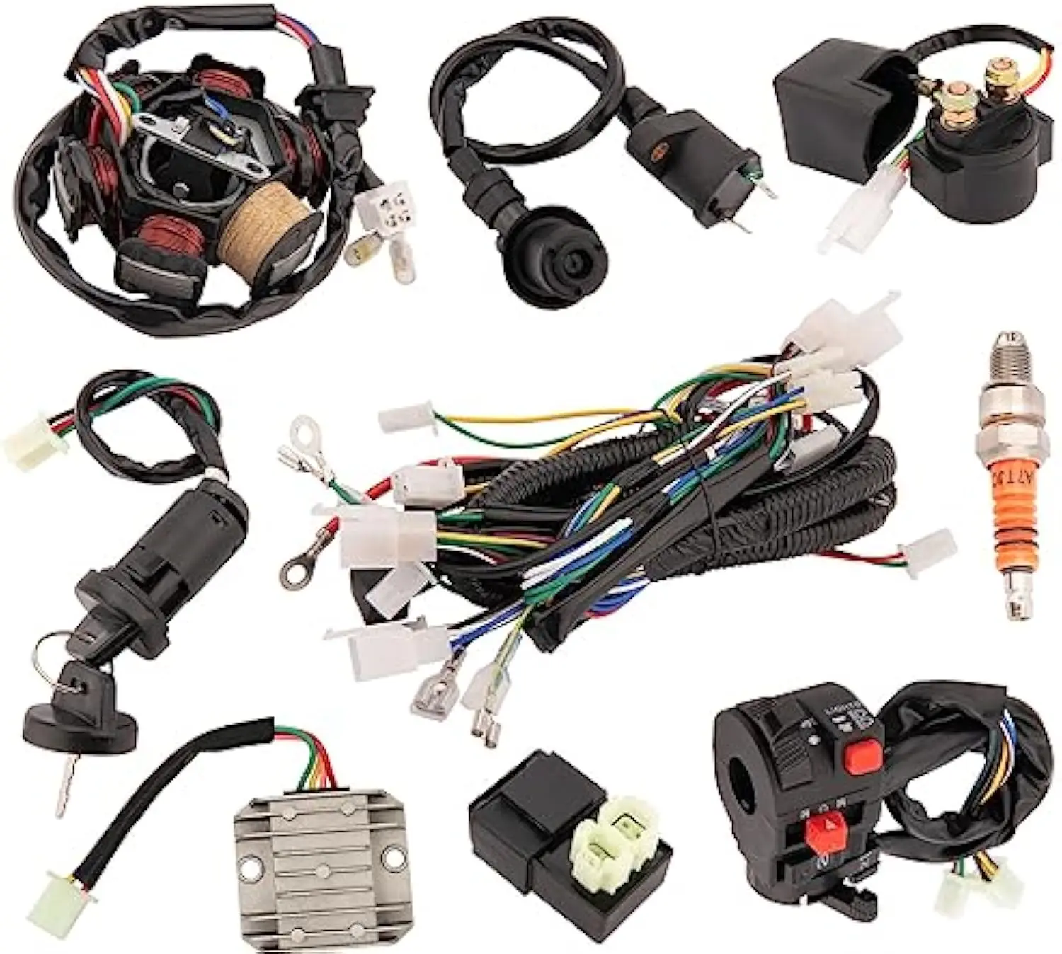 GY6 Wiring Harness kit ATV Dirt Bike Moped Quad Go Kart Scooter Electrics Stator Coil for Wiring Harness 50cc 70CC 90CC 110CC