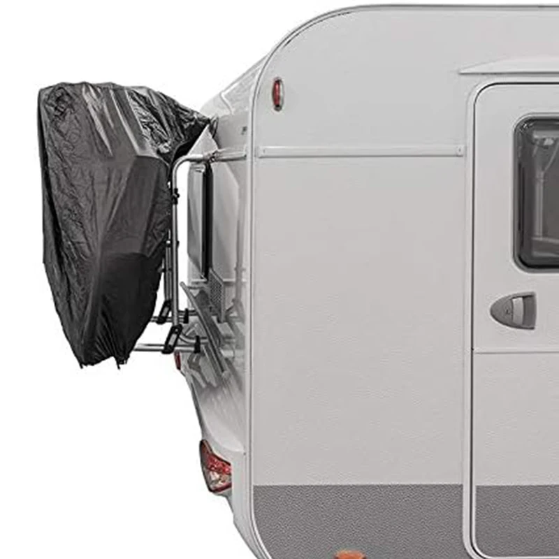 1Pc Universal Motorhome Rear Mount Bicycle Cover 210D Oxford Durable Waterproof Dustproof Snowproof For Caravan Rear Mount Cover